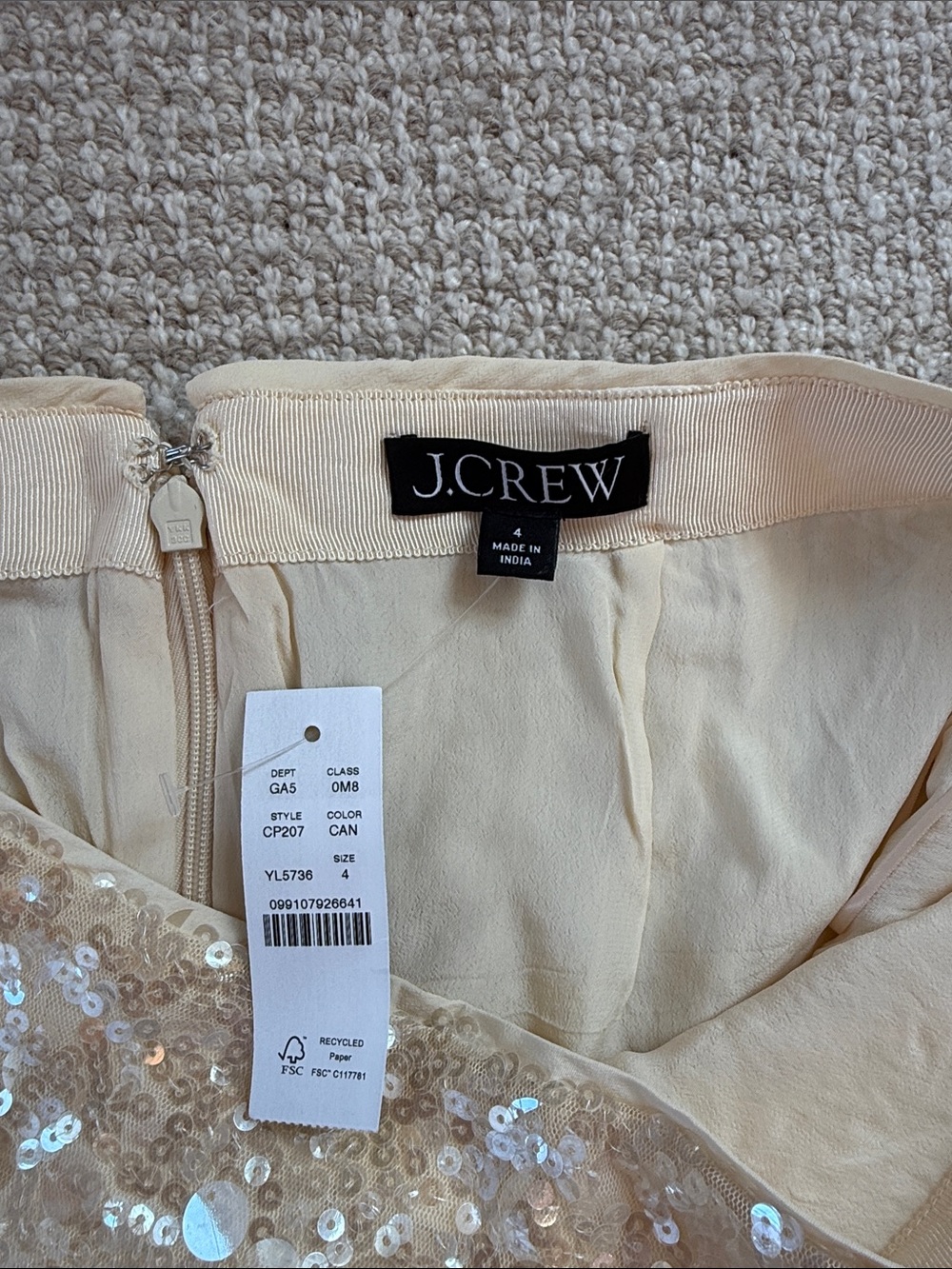 J. Crew Gold Sequin Mini Skirt - Picture 4 of 7